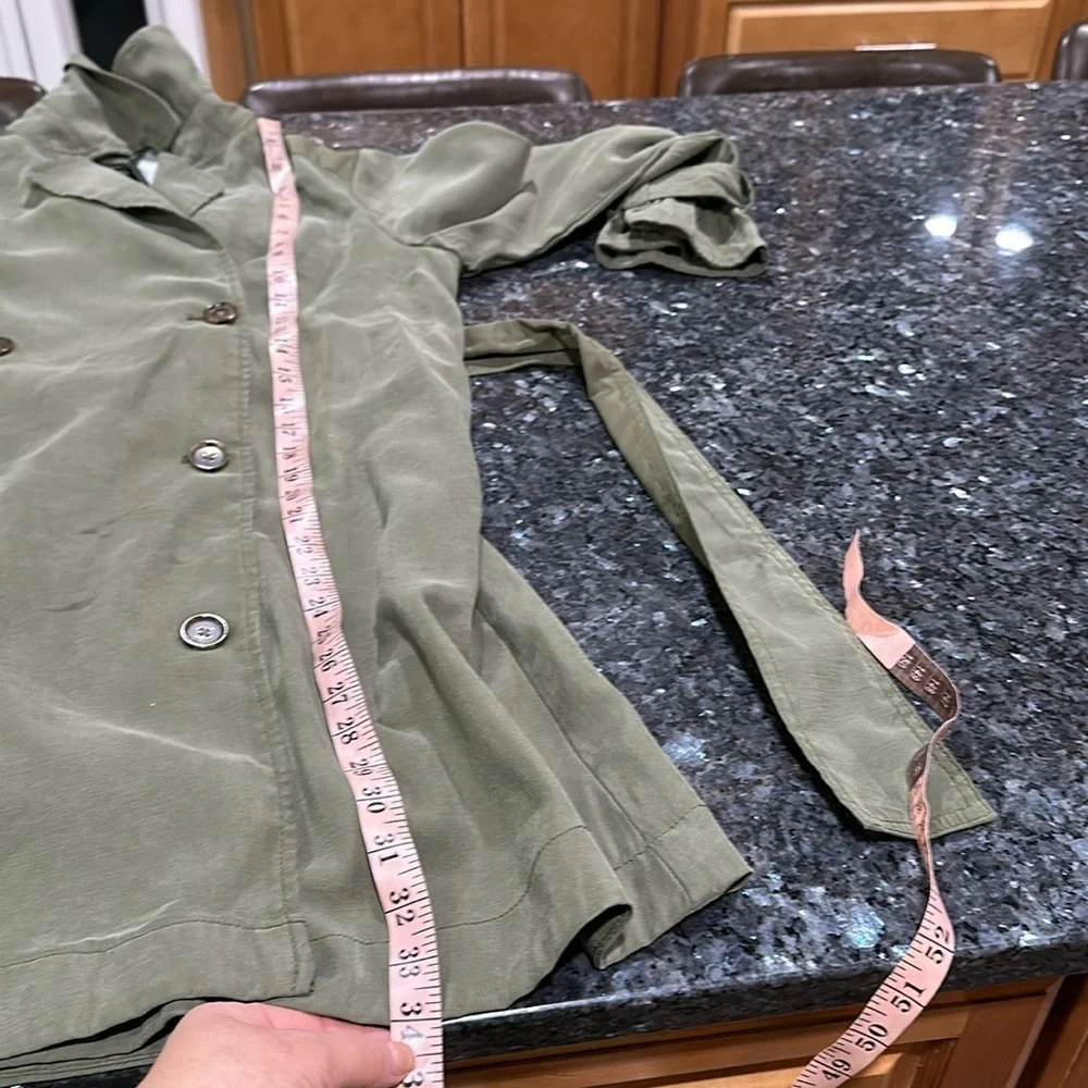 Banana Republic Women’s Olive Green Belted Long Line Trench Coat